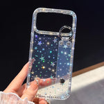 غطاء هاتف بحامل سوار لامع مرصع بالكريستال، لهاتف iPhone 17 Pro Max