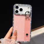 غطاء هاتف بحامل سوار لامع مرصع بالكريستال، لهاتف iPhone 17 Pro Max