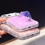 غطاء هاتف بحامل سوار لامع مرصع بالكريستال، لهاتف iPhone 17 Pro Max