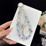 Ethereal Phantom Fantasy Crystal Bow Glowing Double Phone Chain, Pink, Blue