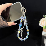 Ethereal Phantom Fantasy Crystal Bow Glowing Double Phone Chain, Pink, Blue