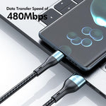 ENKAY 3-in-1 120W USB to 8 Pin / Type-C / Micro USB Nylon Braided Fast Charging Cable, Length: 1.2m, ENK-CB184