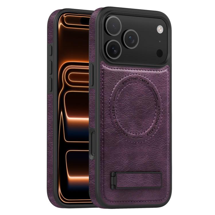غطاء هاتف ماجسيف PU متعدد الوظائف مع حامل، لهواتف iPhone 17 Pro Max، iPhone 17 Pro، iPhone 17، iPhone Air