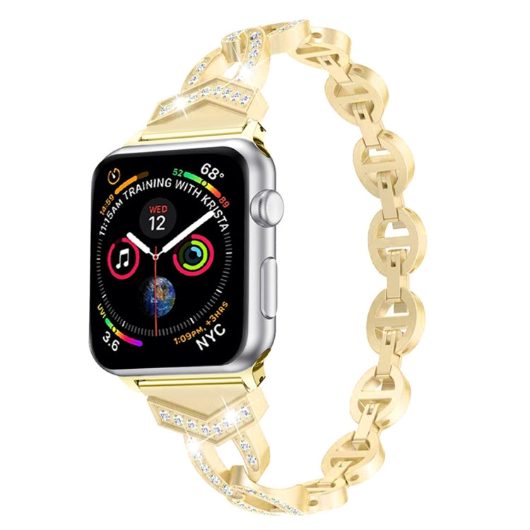 8-shaped VO Diamond-studded Solid Stainless Steel Wrist Strap Watch Band for Apple Watch Series 3 & 2 & 1 38mm