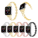 8-shaped VO Diamond-studded Solid Stainless Steel Wrist Strap Watch Band for Apple Watch Series 3 & 2 & 1 38mm