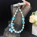 Gummy Butterfly Pearl Necklace, Pink, Blue, Purple