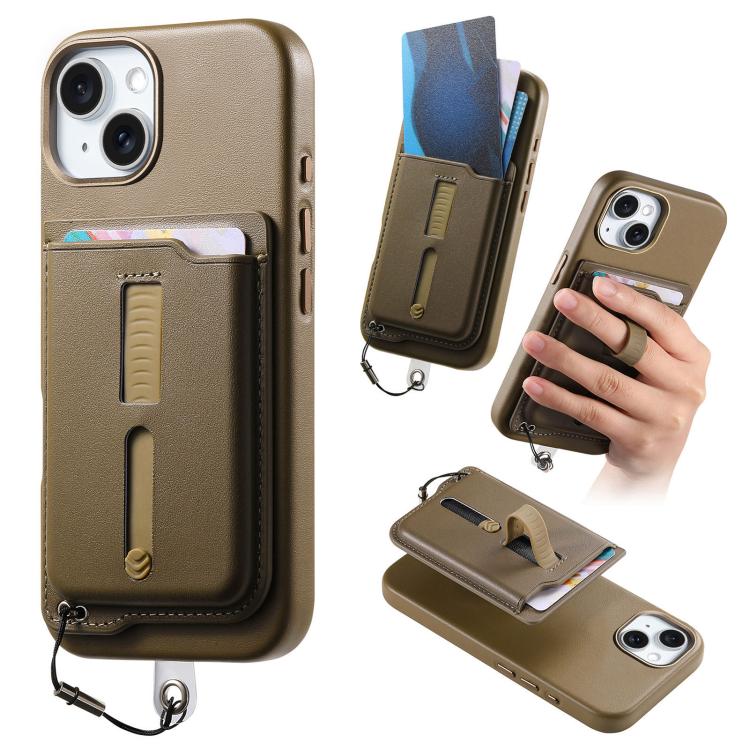 Detachable Magnetic Card Bag Phone Case with Finger Ring Grip & Anti-loss Rope, For iPhone 14, For iPhone 14 Pro, For iPhone 14 Pro Max
