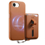 Detachable Magnetic Card Bag Phone Case with Finger Ring Grip & Anti-loss Rope, For iPhone 17e / 16e, For iPhone 17 Pro Max, For iPhone 17 Pro, For iPhone 17, For iPhone Air, For iPhone 16 Plus