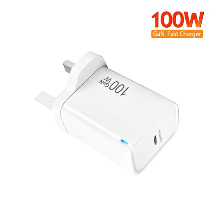 TE-PD46 GaN 100W PD 45W Fully Compatible Charger with Type-C to Type-C Data Cable，UK Plug