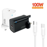 TE-PD46 GaN 100W PD 45W Fully Compatible Charger with Type-C to Type-C Data Cable，UK Plug