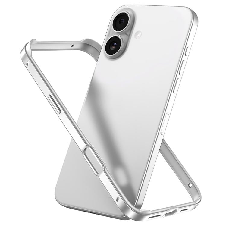 Metal Hybrid Silicone Four-Corner Shockproof Cooling Phone Frame Case, For iPhone 16 Pro Max, For iPhone 16 Pro, For iPhone 16 Plus, For iPhone 16