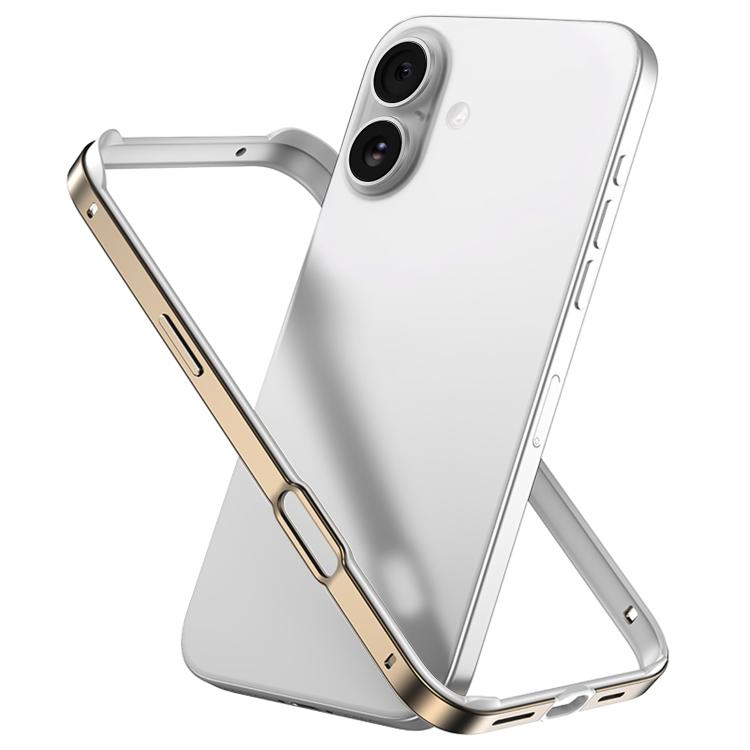 Metal Hybrid Silicone Four-Corner Shockproof Cooling Phone Frame Case, For iPhone 16 Pro Max, For iPhone 16 Pro, For iPhone 16 Plus, For iPhone 16
