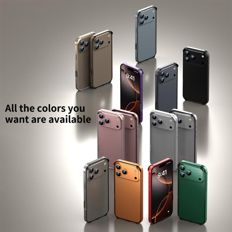 Metal Hybrid Silicone Four-Corner Shockproof Cooling Phone Frame Case, For iPhone 16 Pro Max, For iPhone 16 Pro, For iPhone 16 Plus, For iPhone 16