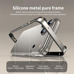 Metal Hybrid Silicone Four-Corner Shockproof Cooling Phone Frame Case, For iPhone 14 Plus, For iPhone 14, For iPhone 14 Pro, For iPhone 14 Pro Max
