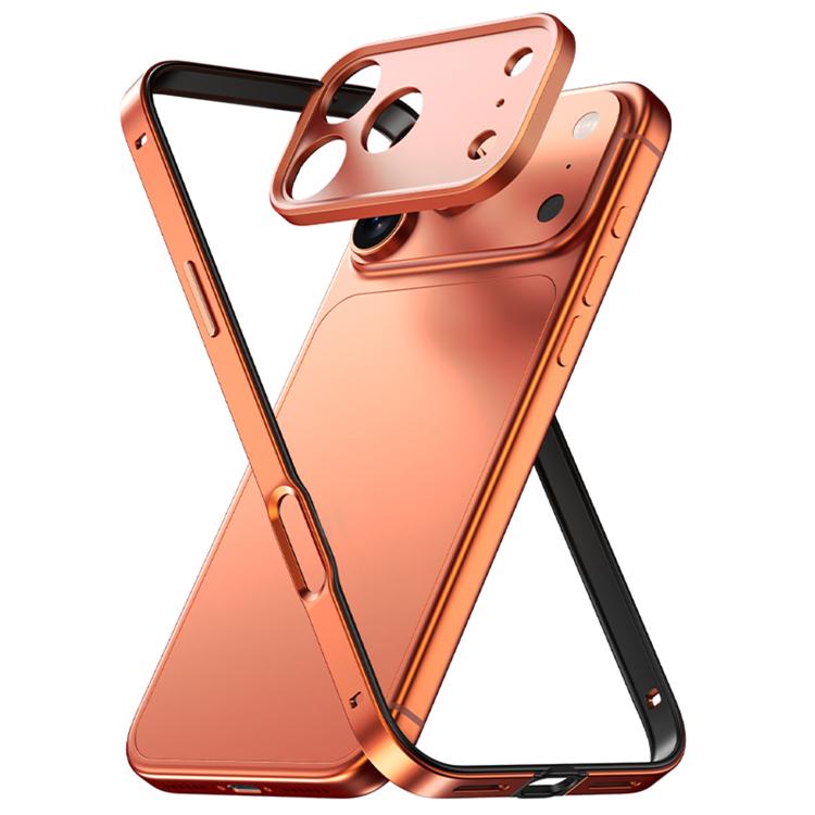 Aluminum Alloy Hybrid Silicone Edge Thin Cooling Phone Frame Case with Metal Lens Frame, For iPhone 17 Pro Max, For iPhone 17 Pro