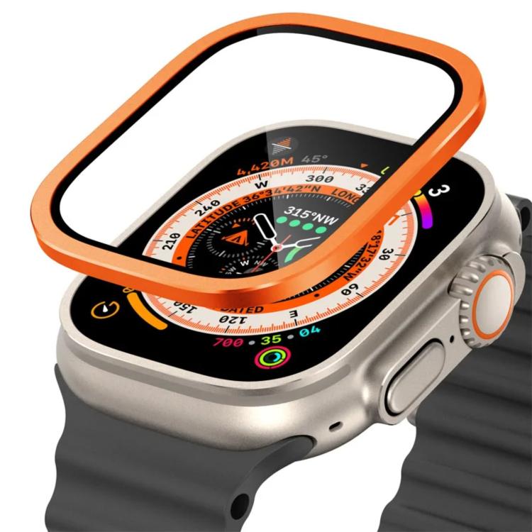 Titanium Metal Frame Tempered Glass Watch Film, For Apple Watch Ultra 49mm