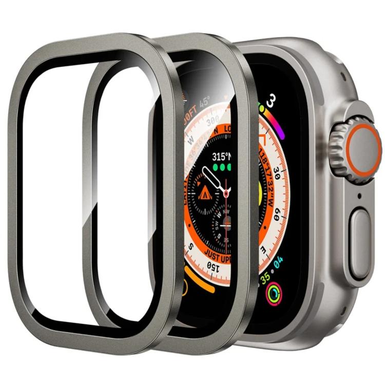 Titanium Metal Frame Tempered Glass Watch Film, For Apple Watch Ultra 49mm