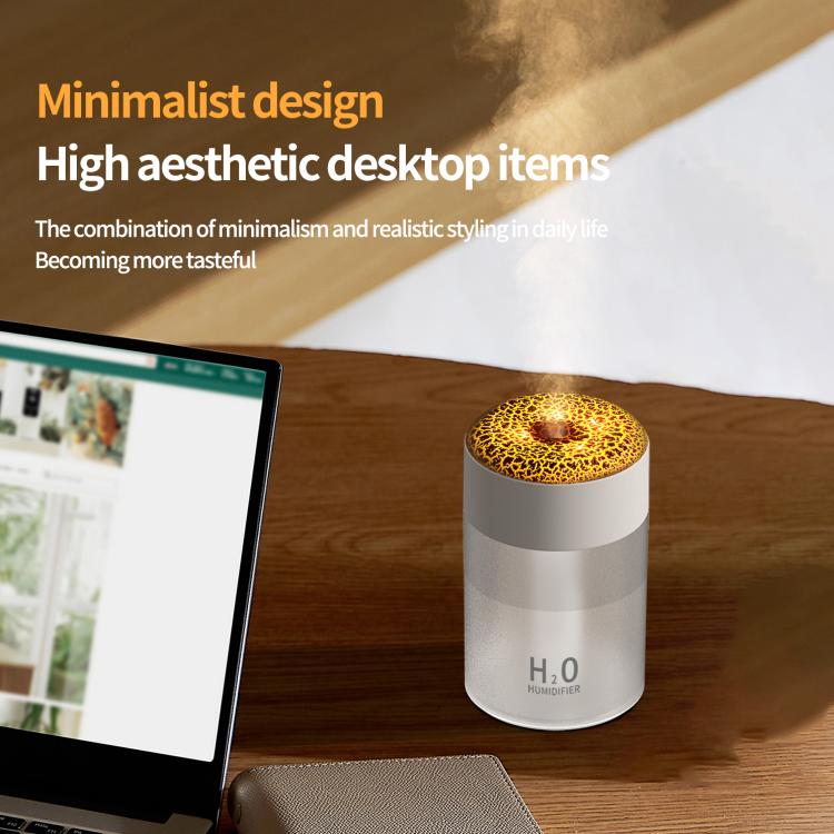 مرطب هواء بإضاءة محيطية بسبعة ألوان مع تأثير تشقق الحمم البركانية المحاكى