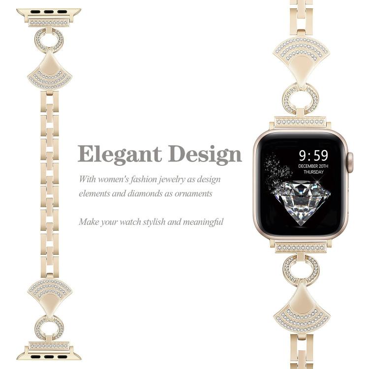 Shell-Inlaid Diamond  Metal Watch Band, For Apple Watch 46mm / 49mm / 45mm / 44mm, For Apple Watch 42mm / 41mm / 40mm / 38mm