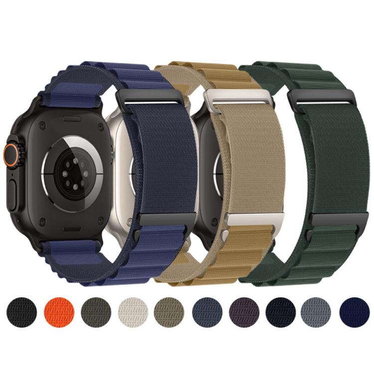 C Buckle Two-Section High Mountain Loop Nylon Watch Band, For Apple Watch 46mm / 49mm / 45mm / 44mm, For Apple Watch 42mm / 41mm / 40mm / 38mm