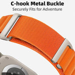 C Buckle Two-Section High Mountain Loop Nylon Watch Band, For Apple Watch 46mm / 49mm / 45mm / 44mm, For Apple Watch 42mm / 41mm / 40mm / 38mm