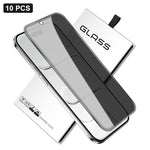 10pcs 360-Degree Privacy Silk-Screen Print Large Curved Edge High-Aluminium Tempered Glass Film, For iPhone 17e / 16e, For iPhone 17 Pro Max, For iPhone 17 Pro, For iPhone 17, For iPhone Air, For iPhone 16 Pro Max, For iPhone 16 Pro, For iPhone 16 Plus...