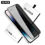 10pcs 360-Degree Privacy Silk-Screen Print Large Curved Edge High-Aluminium Tempered Glass Film, For iPhone 17e / 16e, For iPhone 17 Pro Max, For iPhone 17 Pro, For iPhone 17, For iPhone Air, For iPhone 16 Pro Max, For iPhone 16 Pro, For iPhone 16 Plus...