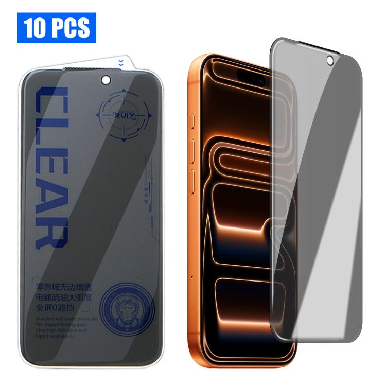10pcs 3D Curved Zero Edge Borderless Privacy Tempered Glass Film, For iPhone 17 Pro Max, For iPhone 17 Pro, For iPhone 17, For iPhone Air, For iPhone 16 Pro Max, For iPhone 16 Pro, For iPhone 16 Plus, For iPhone 16, For iPhone 15 Pro Max               ...