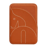 Genuine Leather Embroidered Magnetic Card Bag