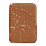 Genuine Leather Embroidered Magnetic Card Bag