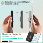 Diamond-Patterned Magnetic Vegan Leather Card Bag