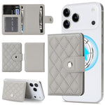 Diamond-Patterned Magnetic Vegan Leather Card Bag