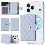 Diamond-Patterned Magnetic Vegan Leather Card Bag