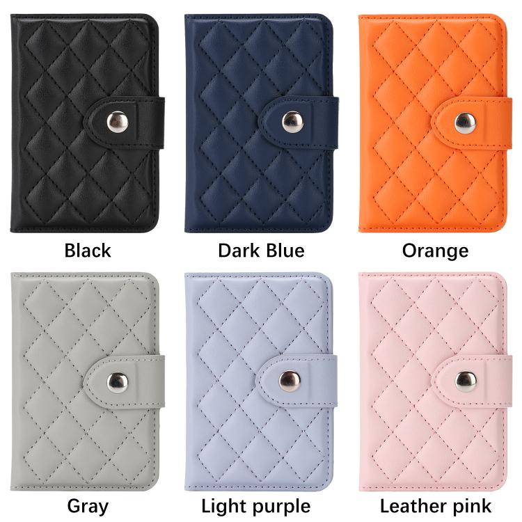 Diamond-Patterned Magnetic Vegan Leather Card Bag