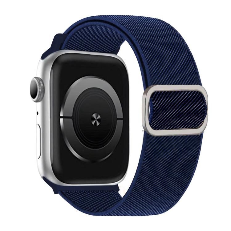 Diagonal Striped D-ring Buckle Nylon Elastic Watch Band, For Apple Watch 46mm / 49mm / 45mm / 44mm, For Apple Watch 42mm / 41mm / 40mm / 38mm