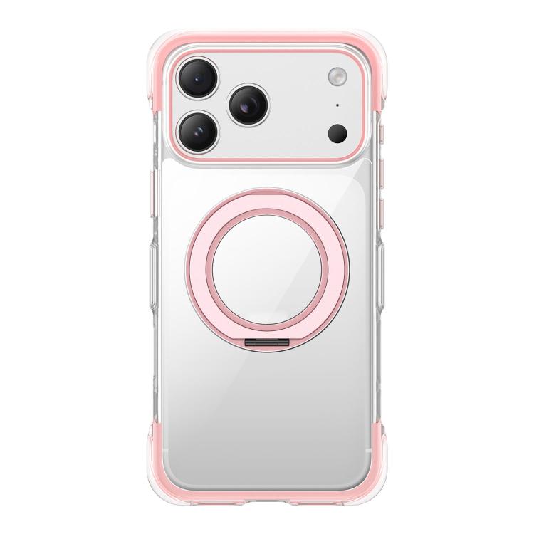 Vacuum-Sealed Transparent Airbag Magnetic Rotation Holder Acrylic Phone Case, For iPhone 17 Pro Max, For iPhone 17 Pro, For iPhone 17