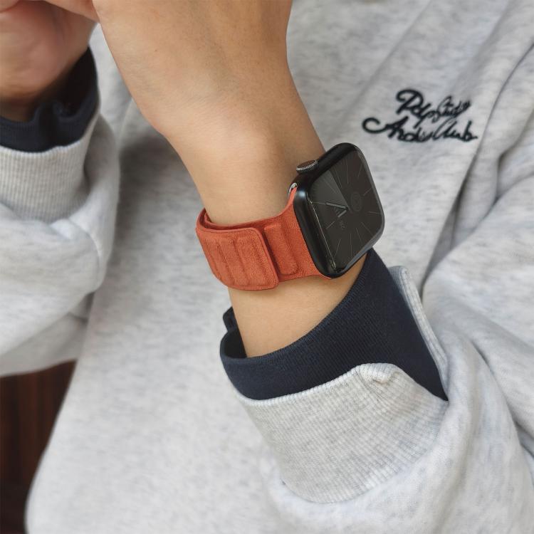 Square Magnetic Suede Watch Band, For Apple Watch 46mm / 49mm / 45mm / 44mm, For Apple Watch 42mm / 41mm / 40mm / 38mm