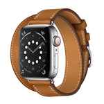 For Apple Watch 3 / 2 / 1 Generation 42mm Universal Leather Double-Loop Strap