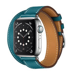 For Apple Watch 3 / 2 / 1 Generation 38mm Universal Leather Double-loop Strap