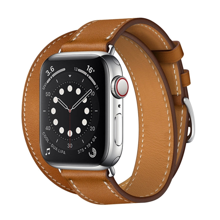 For Apple Watch 3 / 2 / 1 Generation 38mm Universal Leather Double-loop Strap