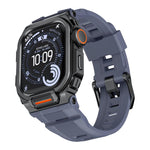 Vibrant Zinc Alloy Cover Integrated Silicone Watch Band, For Apple Watch Series 11 / 10 46mm