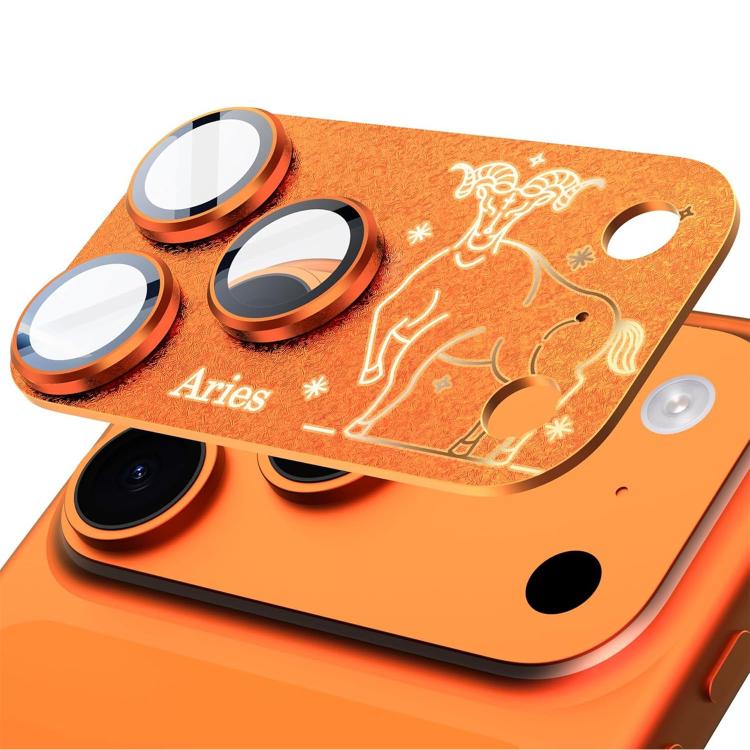 For iPhone 17 Pro Twelve Constellations Armor Integrated Full-Coverage Frosted Metal Camera Lens Film, Scorpio, Libra, Aquarius, Gemini, Pisces, Leo, Sagittarius, Capricorn, Cancer, Taurus, Virgo, Aries