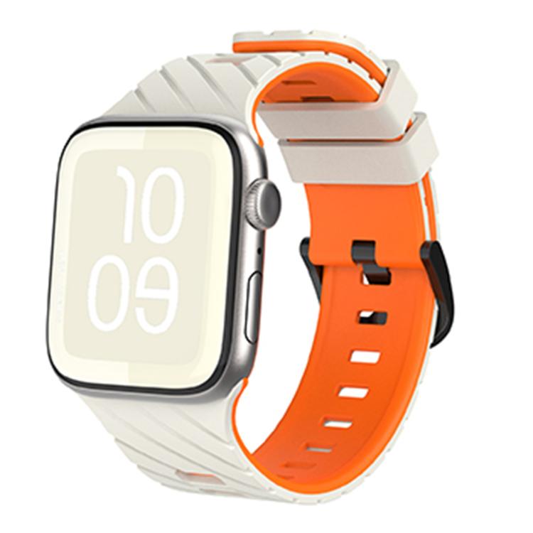 Diagonal Two-Color Silicone Watch Band, For Apple Watch 46mm / 49mm / 45mm / 44mm