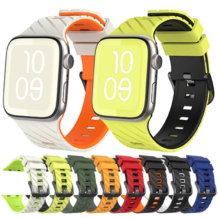 Diagonal Two-Color Silicone Watch Band, For Apple Watch 46mm / 49mm / 45mm / 44mm