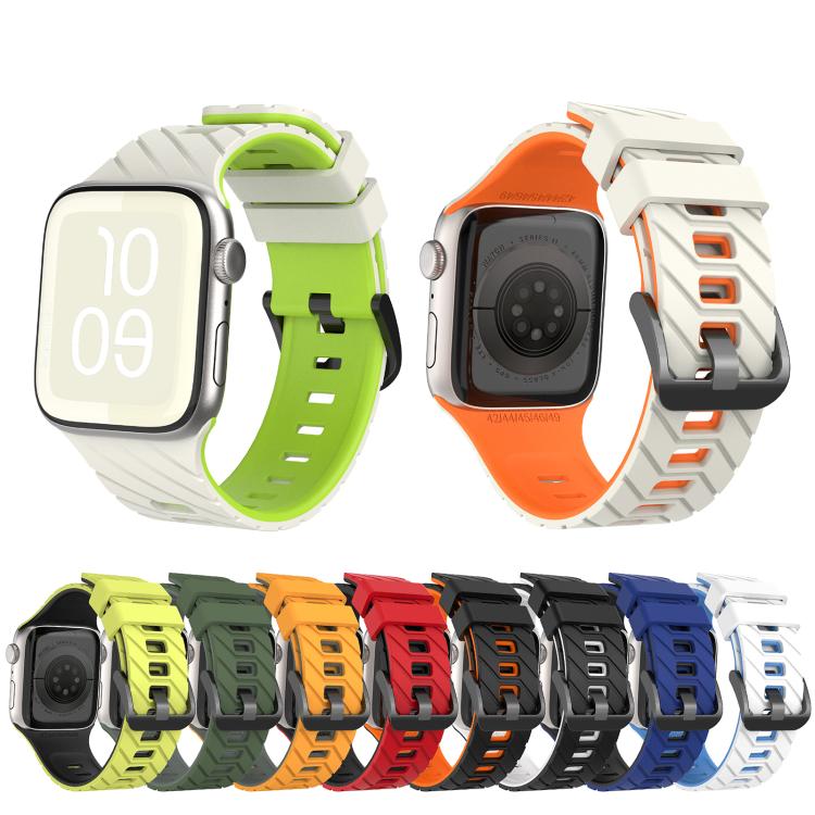 Diagonal Two-Color Silicone Watch Band, For Apple Watch 46mm / 49mm / 45mm / 44mm