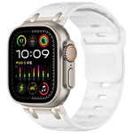 Customised Step-Style Solid Colour Silicone Watch Band, For Apple Watch 49mm / 46mm / 45mm / 44mm