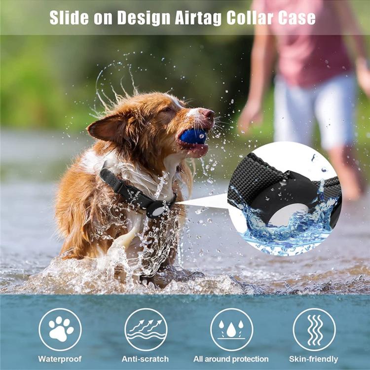 طوق نايلون للقطط والكلاب لتعقب AirTag الجيل الثاني / الجيل الأول، S 1.5 × 28 × 39 سم، M 2.0 × 34 × 49 سم، L 2.5 × 42 × 60 سم