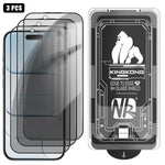 3pcs Easy Install Box Dust-Free 3D Curved Edge Privacy Electroplated Explosion-Proof Tempered Glass Film, For iPhone 17 Pro Max, For iPhone 17 Pro, For iPhone 17, For iPhone Air, For iPhone 16 Pro Max, For iPhone 16 Pro, For iPhone 16