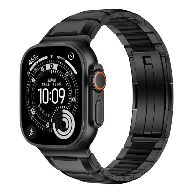 Multi-Faceted Rubber Inlaid Stainless Steel Watch Band, For Apple Watch 46mm / 49mm / 45mm / 44mm, For Apple Watch 42mm / 41mm / 40mm / 38mm