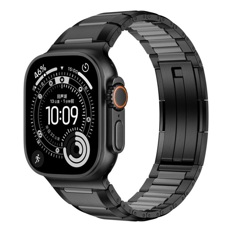Multi-Faceted Rubber Inlaid Stainless Steel Watch Band, For Apple Watch 46mm / 49mm / 45mm / 44mm, For Apple Watch 42mm / 41mm / 40mm / 38mm